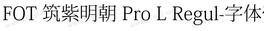 FOT 筑紫明朝 Pro L Regul字体转换